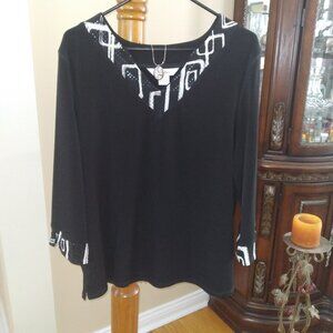 Elegant Classy Blouse, Tan Jay, Size - 1X- 2X